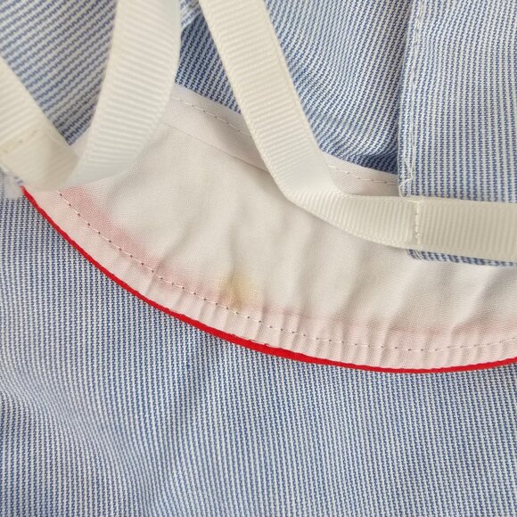 VTG Tiny Tots Original Light Blue/White Striped 3-6M Baby Romper/Jumpsuit + Hat - Picture 7 of 15